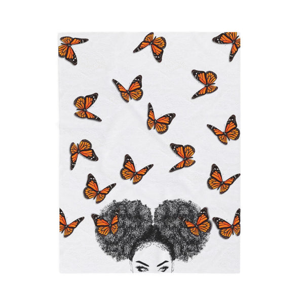 Manta de felpa de terciopelo con mariposas