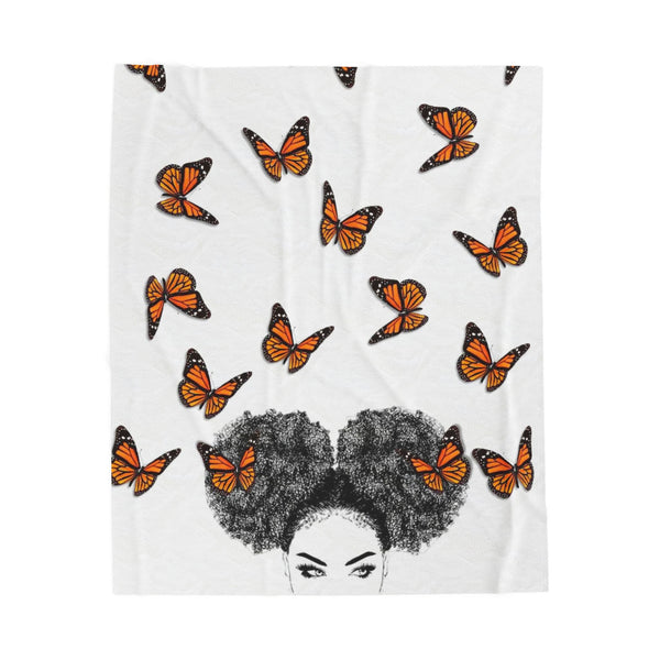 Manta de felpa de terciopelo con mariposas