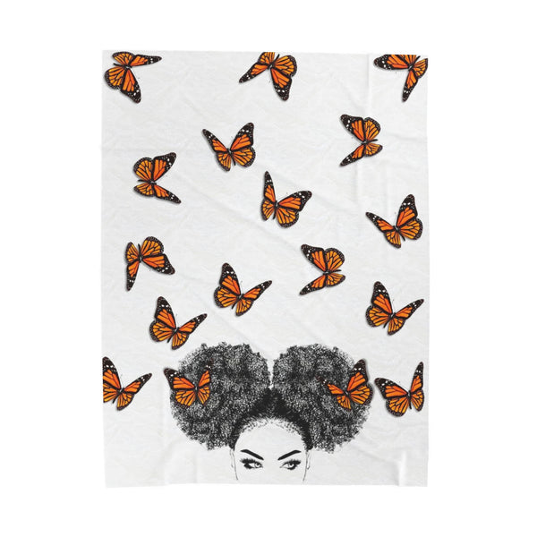 Manta de felpa de terciopelo con mariposas